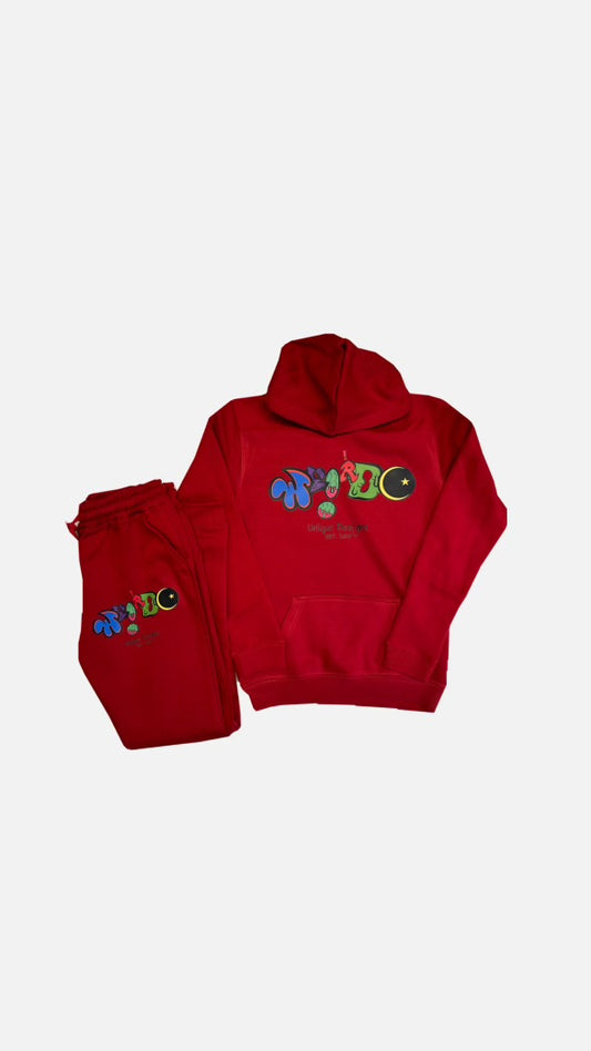 Kids Weirdo Sweat Suit (red)