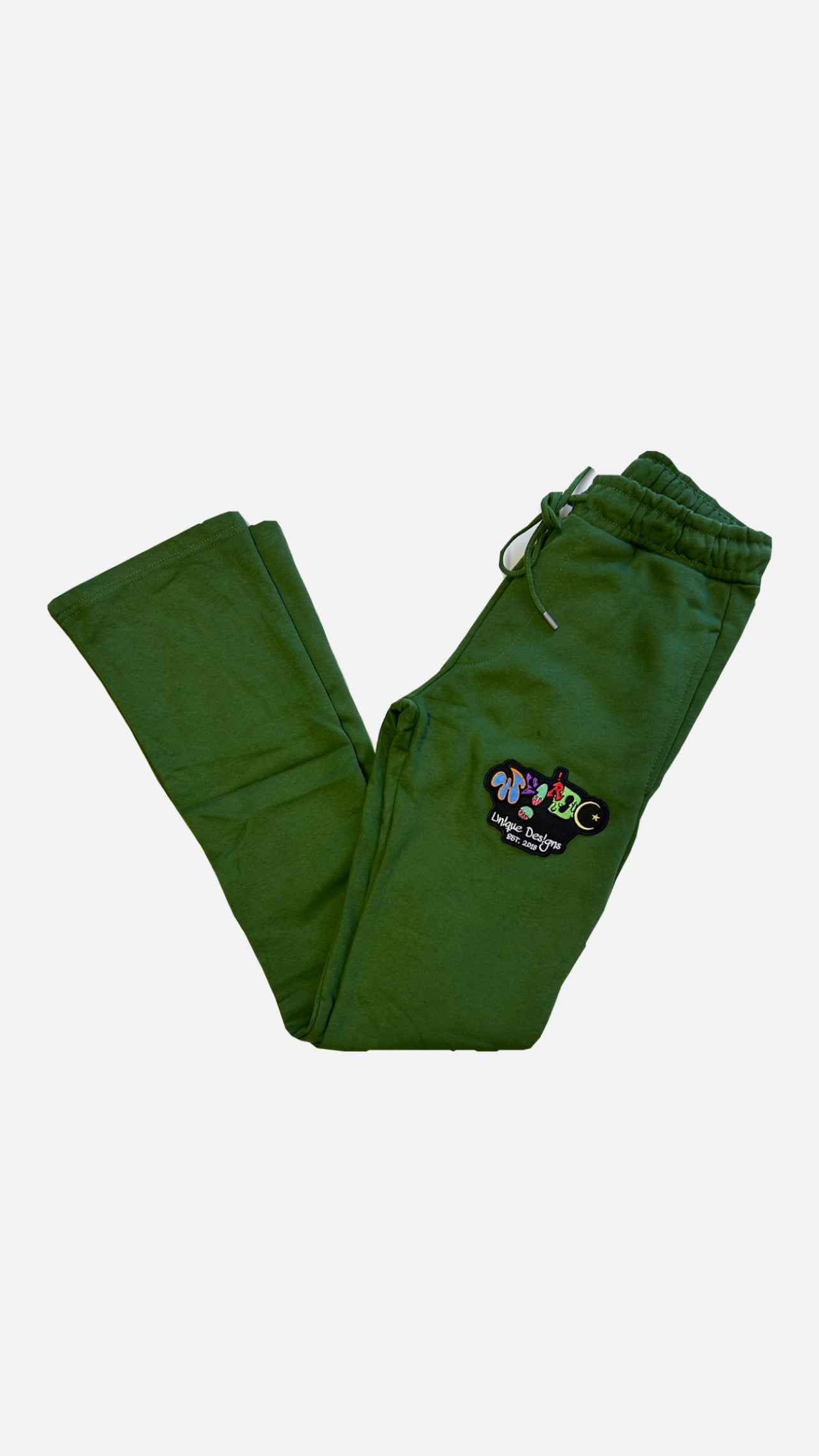 Stacked sweatsuit w/ premium chenille logo (Green)