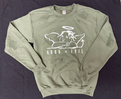 Good X Evil Distressed Sweatshirt