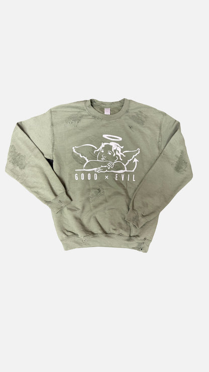 Good X Evil Distressed Sweatshirt