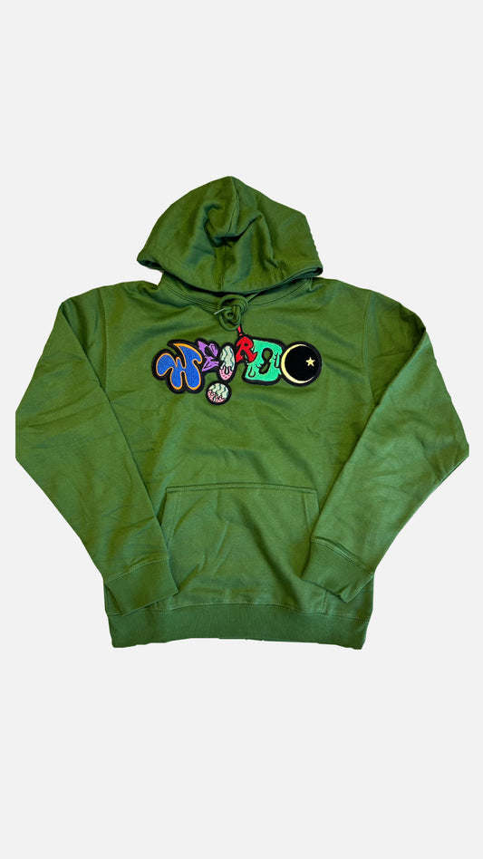 Stacked sweatsuit w/ premium chenille logo (Green)